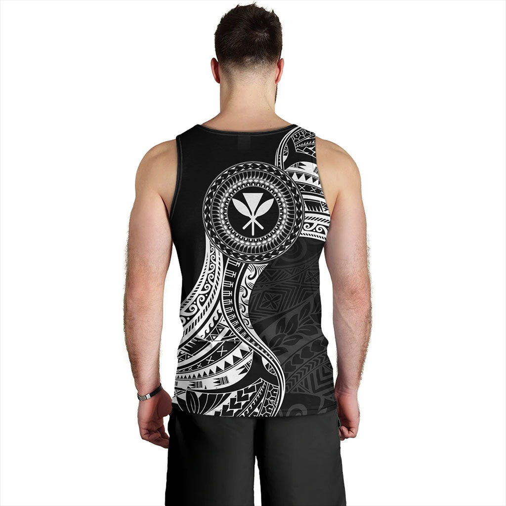 Hawaii Tank Top Kanaka Maoli Round Polynesian Tribal White