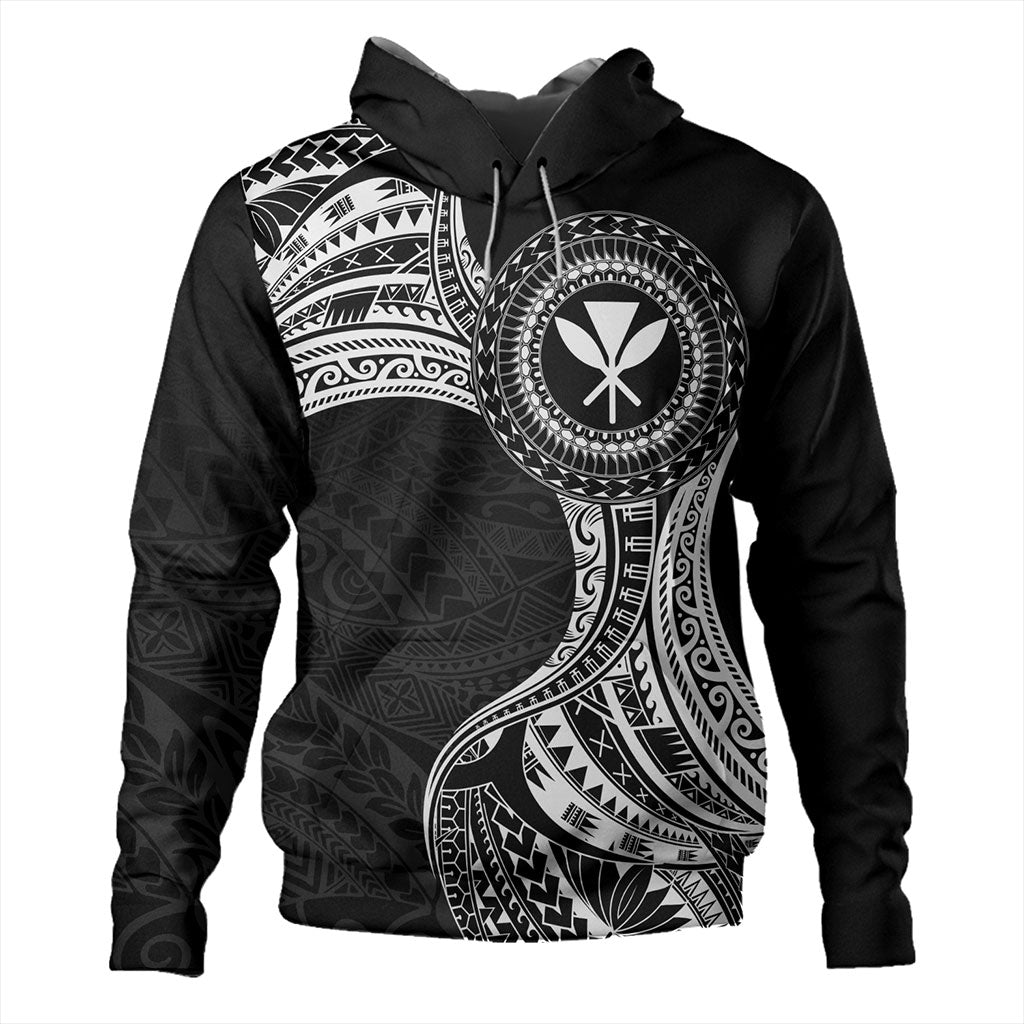 Hawaii Hoodie Kanaka Maoli Round Polynesian Tribal White