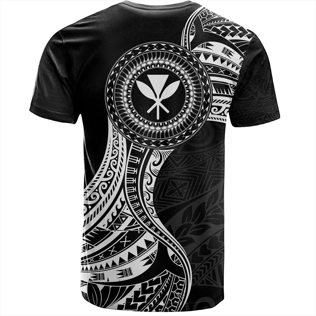 Hawaii T-Shirt Kanaka Maoli Round Polynesian Tribal White