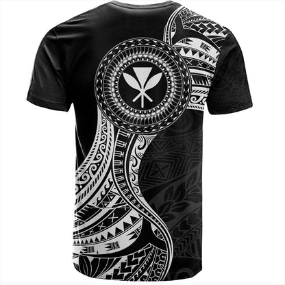 Hawaii T-Shirt Kanaka Maoli Round Polynesian Tribal White