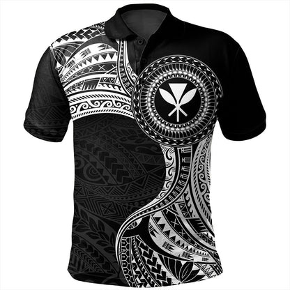 Hawaii Polo Shirt Kanaka Maoli Round Polynesian Tribal White