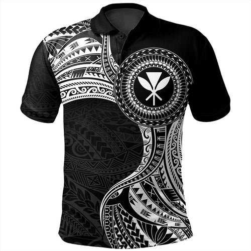 Hawaii Polo Shirt Kanaka Maoli Round Polynesian Tribal White