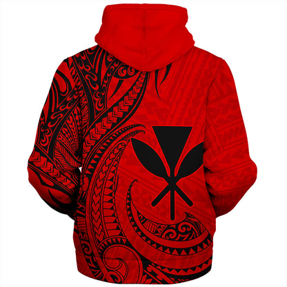 Hawaii Sherpa Hoodie Kanaka Tribal Polynesian Island