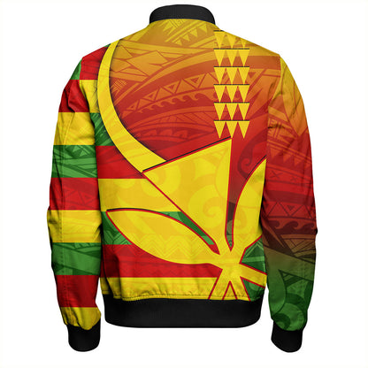 Hawaii Bomber Jacket Kanaka Flag Tribal Polynesian