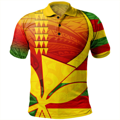 Hawaii Polo Shirt Kanaka Flag Tribal Polynesian