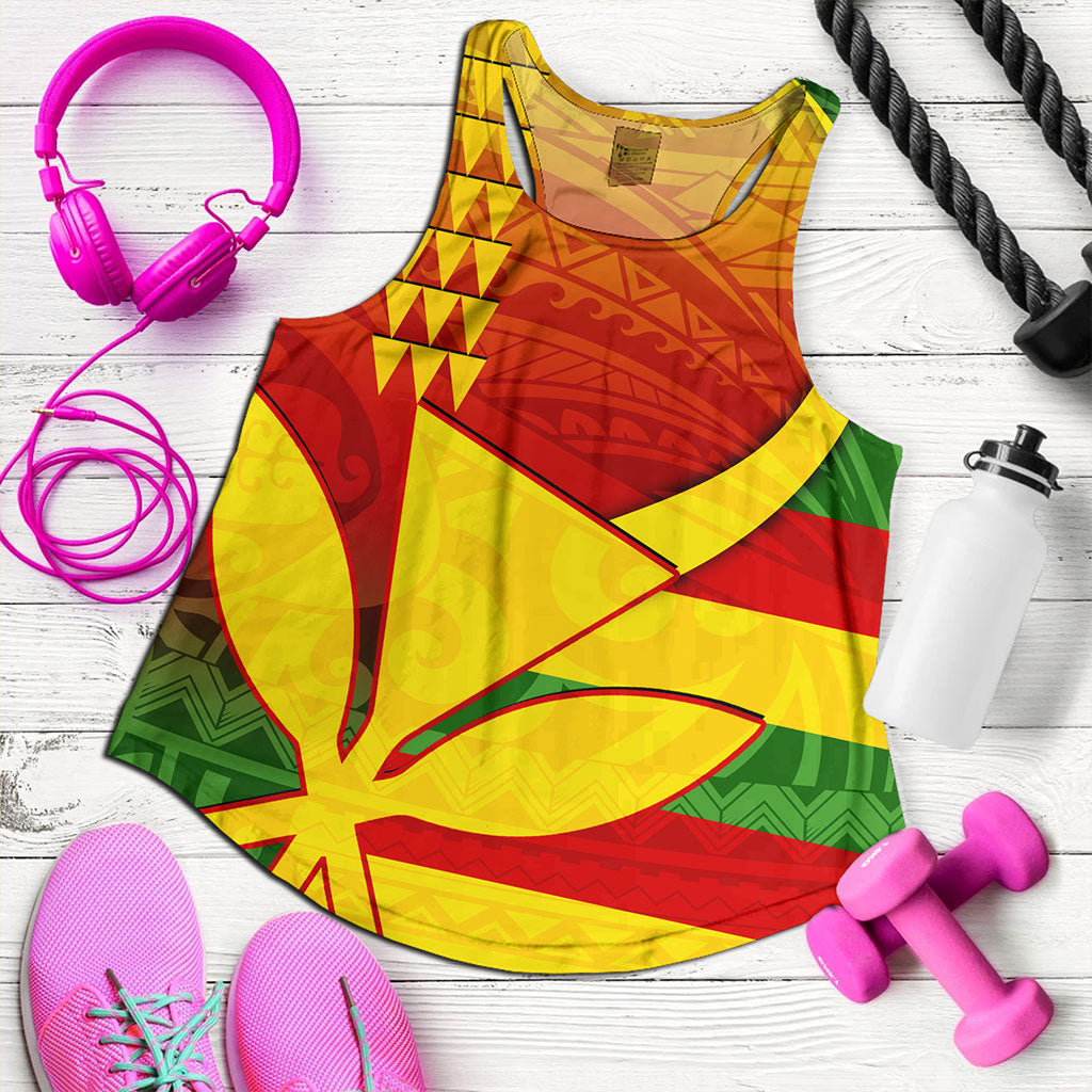 Hawaii Women Tank Kanaka Flag Tribal Polynesian