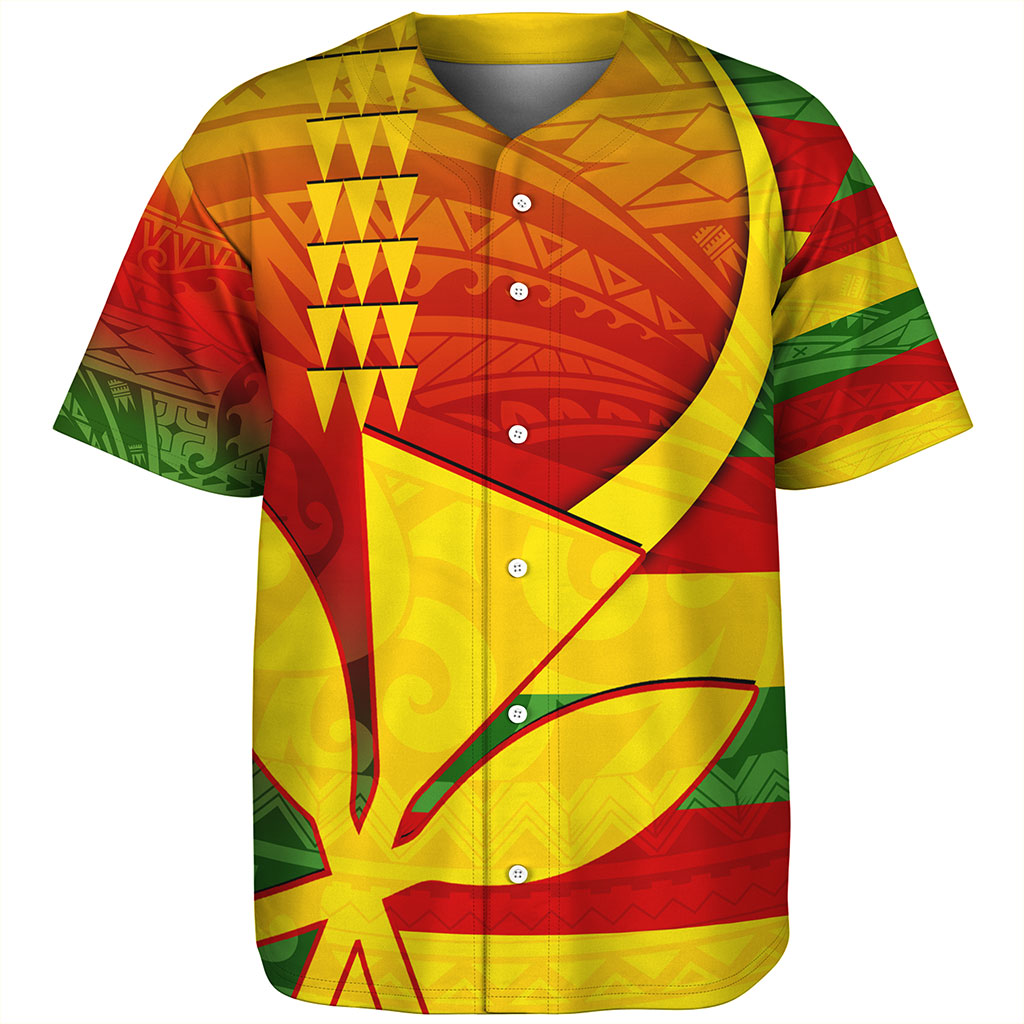 Hawaii Baseball Shirt Kanaka Flag Tribal Polynesian
