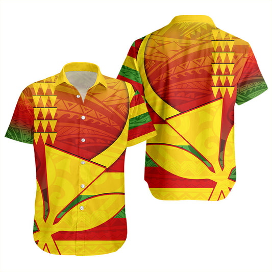 Hawaii Short Sleeve Shirt Kanaka Flag Tribal Polynesian
