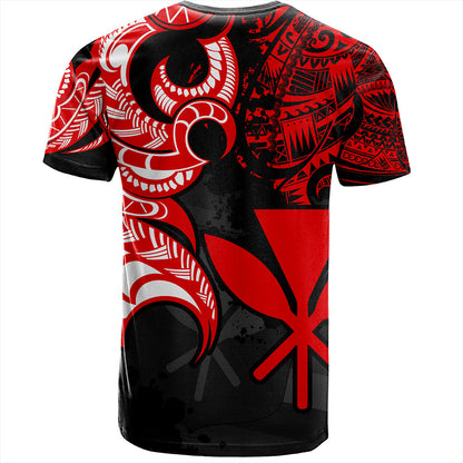 Hawaii T-Shirt Kanaka Polynesian Tribal Print Pattern