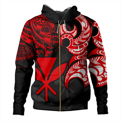 Hawaii Hoodie Kanaka Polynesian Tribal Print Pattern