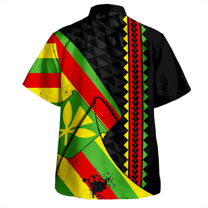 Hawaii Hawaiian Shirt Kanaka Tribal Flag Grunge Special