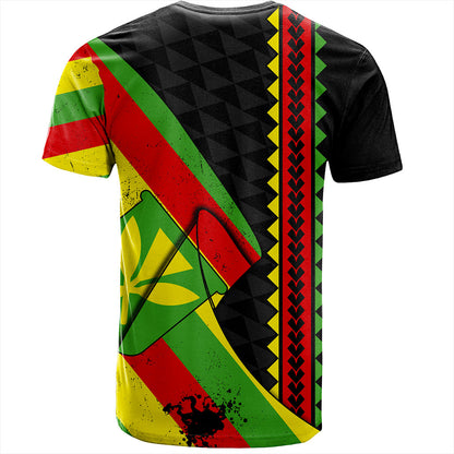 Hawaii T-Shirt Kanaka Tribal Flag Grunge Special