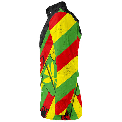 Hawaii Long Sleeve Shirt Kanaka Tribal Flag Grunge Special