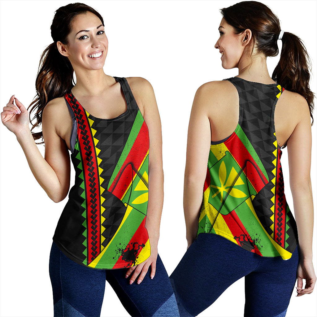 Hawaii Women Tank Kanaka Tribal Flag Grunge Special
