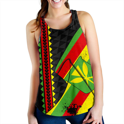 Hawaii Women Tank Kanaka Tribal Flag Grunge Special