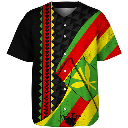 Hawaii Baseball Shirt Kanaka Tribal Flag Grunge Special