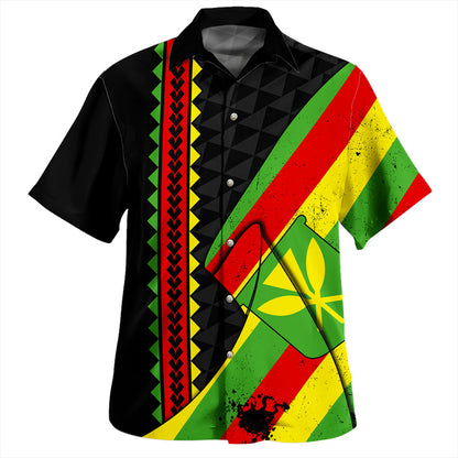 Hawaii Hawaiian Shirt Kanaka Tribal Flag Grunge Special