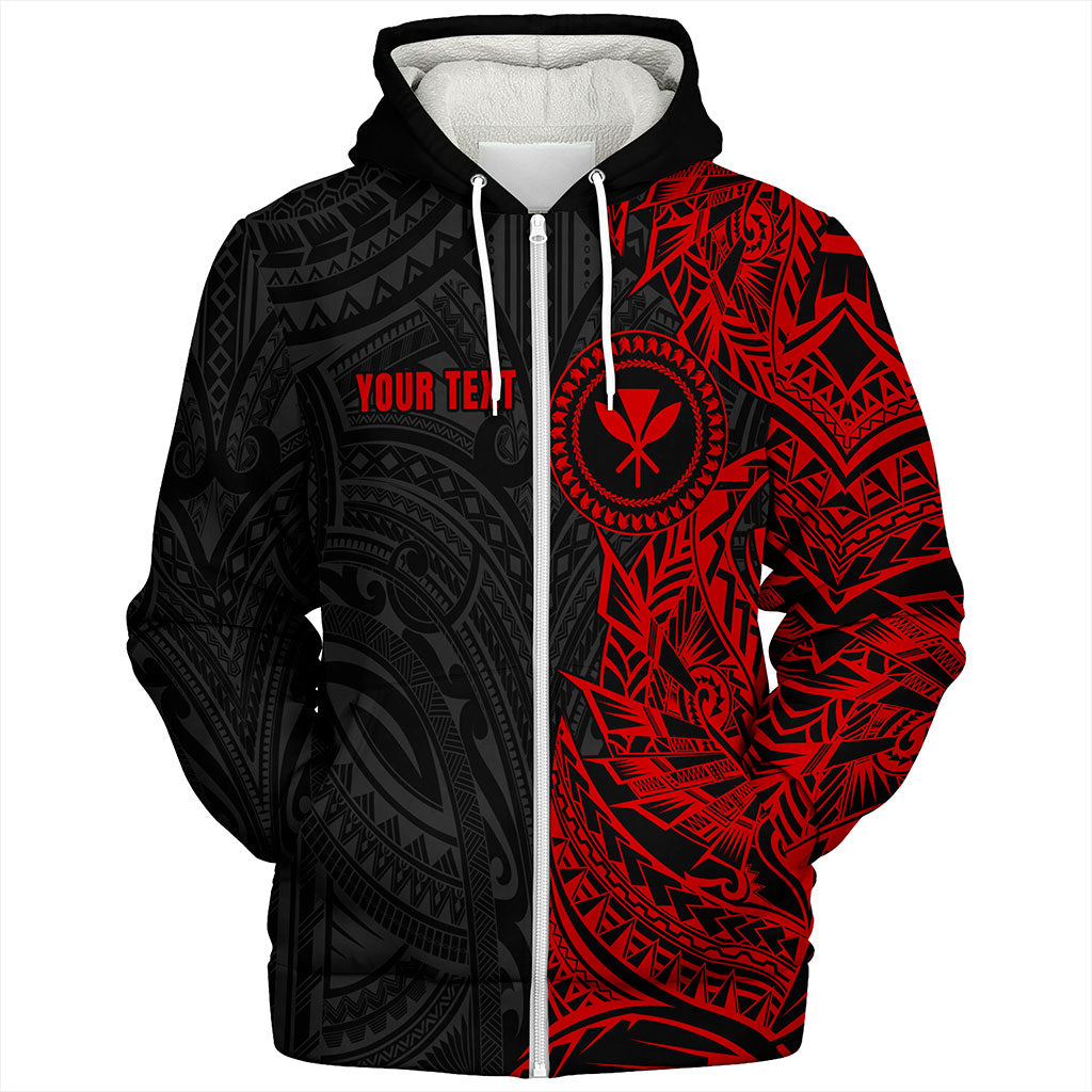 Hawaii Sherpa Hoodie Custom Kanaka Tribal Tattoo