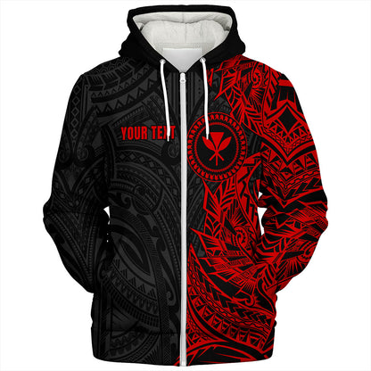 Hawaii Sherpa Hoodie Custom Kanaka Tribal Tattoo