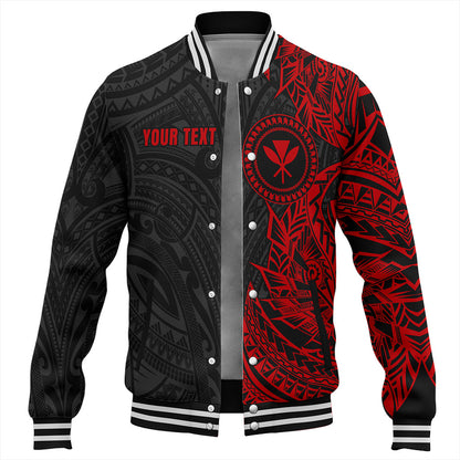 Hawaii Baseball Jacket Custom Kanaka Tribal Tattoo