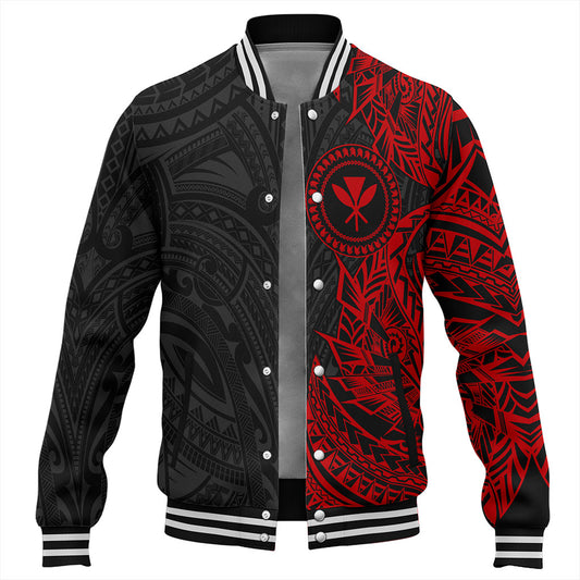 Hawaii Baseball Jacket Custom Kanaka Tribal Tattoo