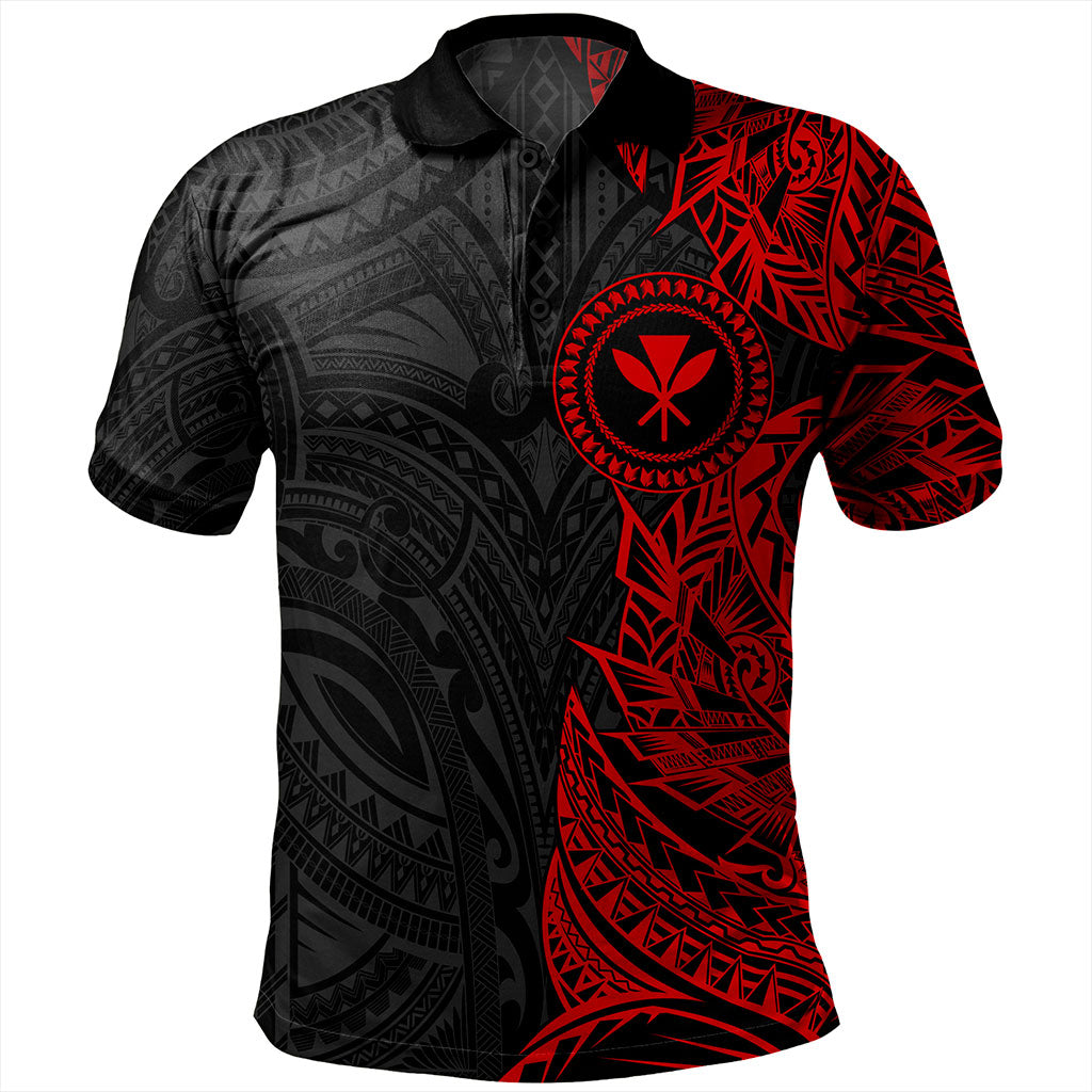 Hawaii Polo Shirt Custom Kanaka Tribal Tattoo
