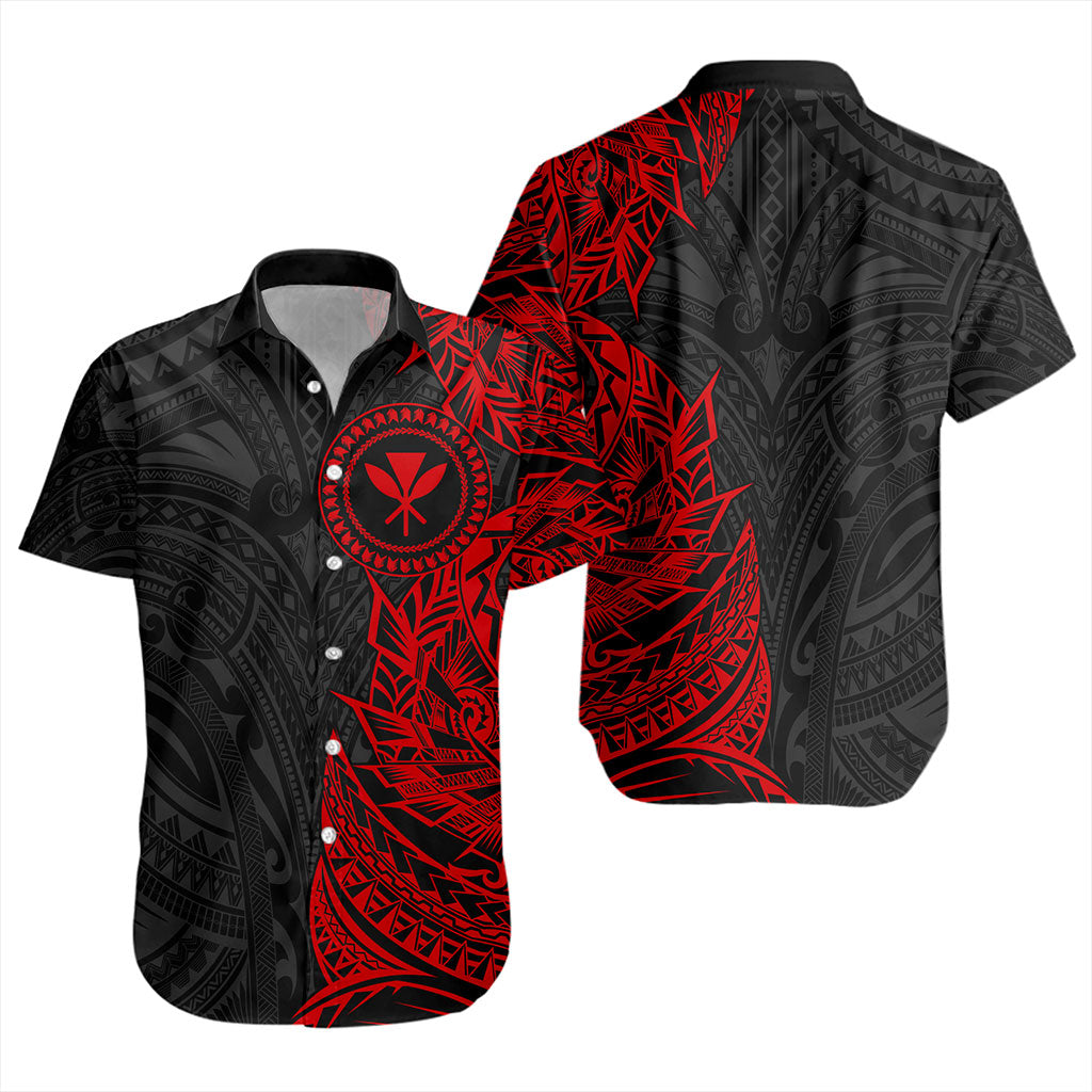 Hawaii Short Sleeve Shirt Custom Kanaka Tribal Tattoo