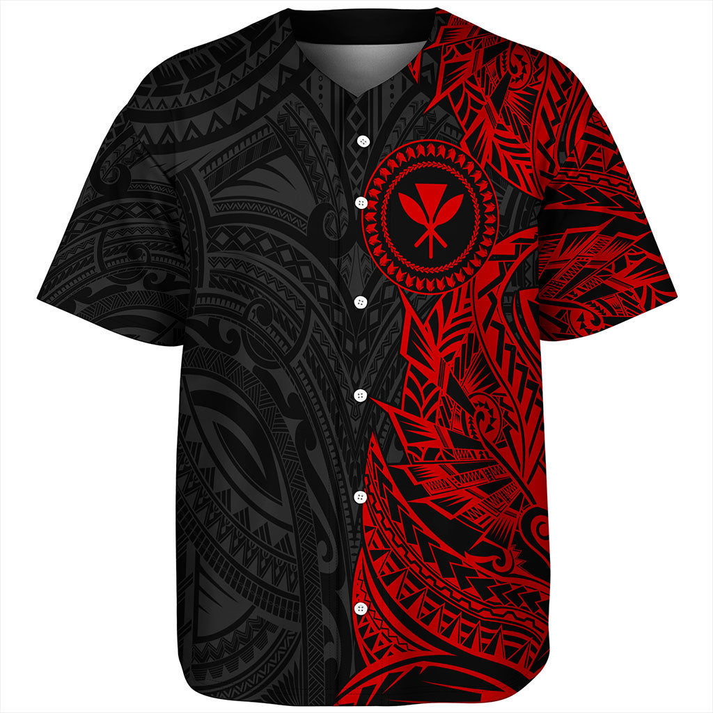 Hawaii Baseball Shirt Custom Kanaka Tribal Tattoo