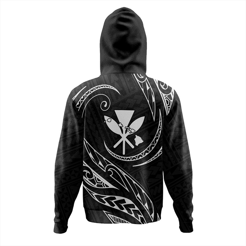 Hawaii Hoodie Custom Kanaka Map Polynesian Tribal Wave