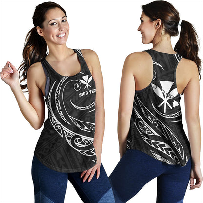 Hawaii Women Tank Custom Kanaka Map Polynesian Tribal Wave