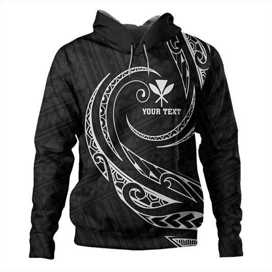 Hawaii Hoodie Custom Kanaka Map Polynesian Tribal Wave