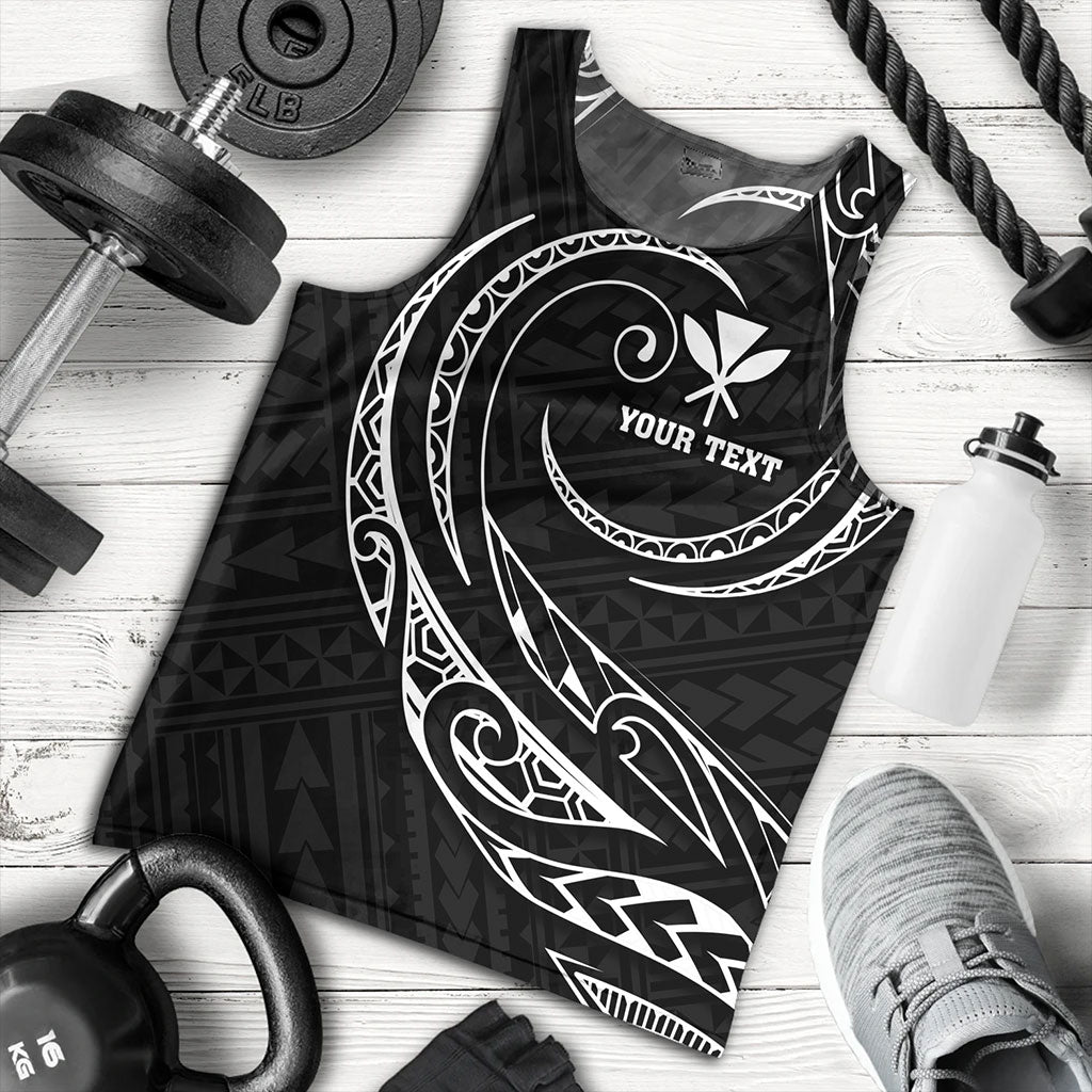 Hawaii Tank Top Custom Kanaka Map Polynesian Tribal Wave