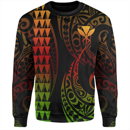 Hawaii Sweatshirt Kanaka Kakau Style