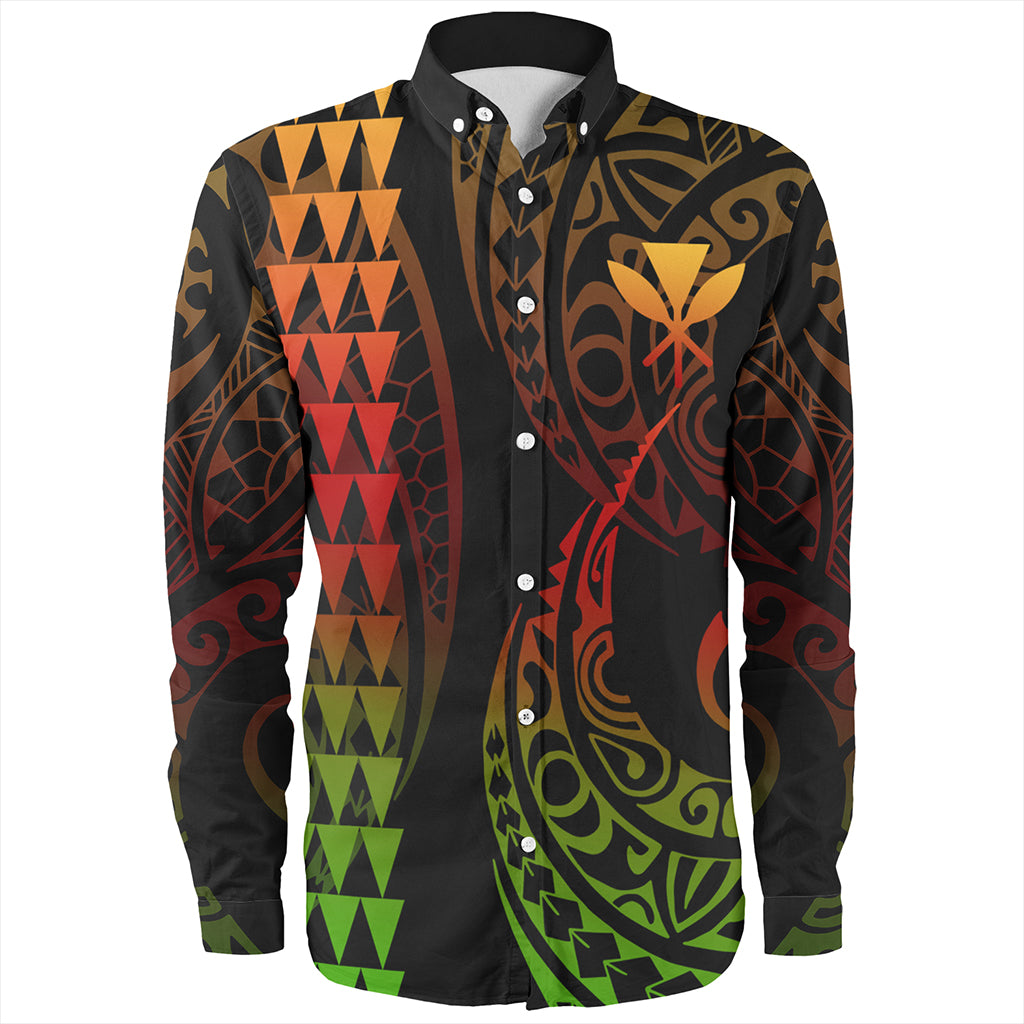 Hawaii Long Sleeve Shirt Kanaka Kakau Style