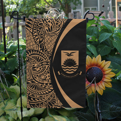 Kiribati Garden Flag Lauhala Circle Gold