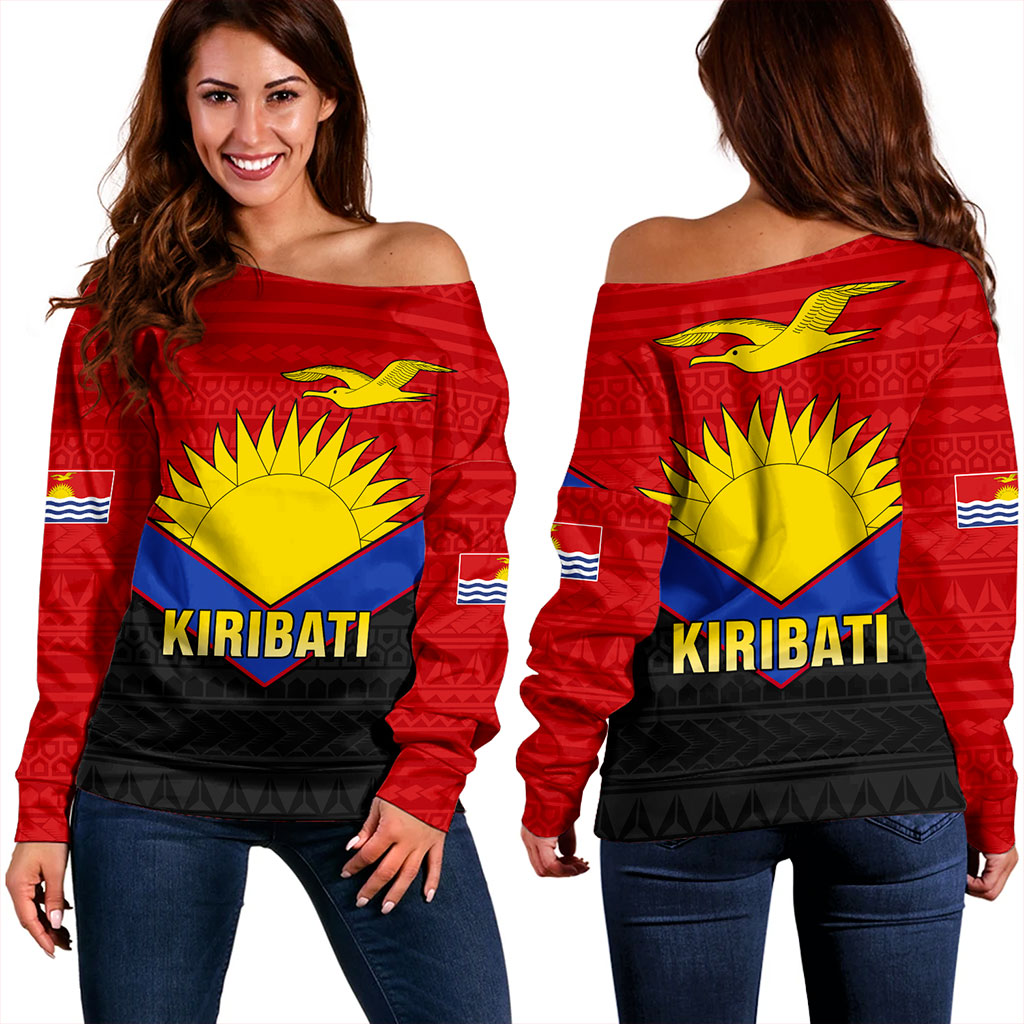 Kiribati Off Shoulder Sweatshirt Custom Sport Style Polynesian