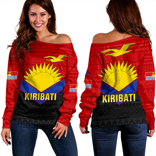Kiribati Off Shoulder Sweatshirt Custom Sport Style Polynesian