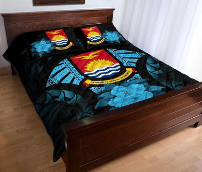 Kiribati Polynesian Quilt Bed Set Hibiscus Blue