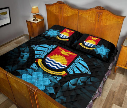 Kiribati Polynesian Quilt Bed Set Hibiscus Blue