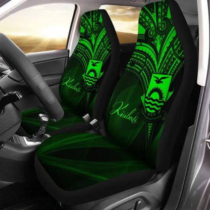Kiribati Car Seat Cover - Green Color Cross Style