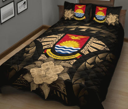 Kiribati Polynesian Quilt Bed Set Hibiscus Gold