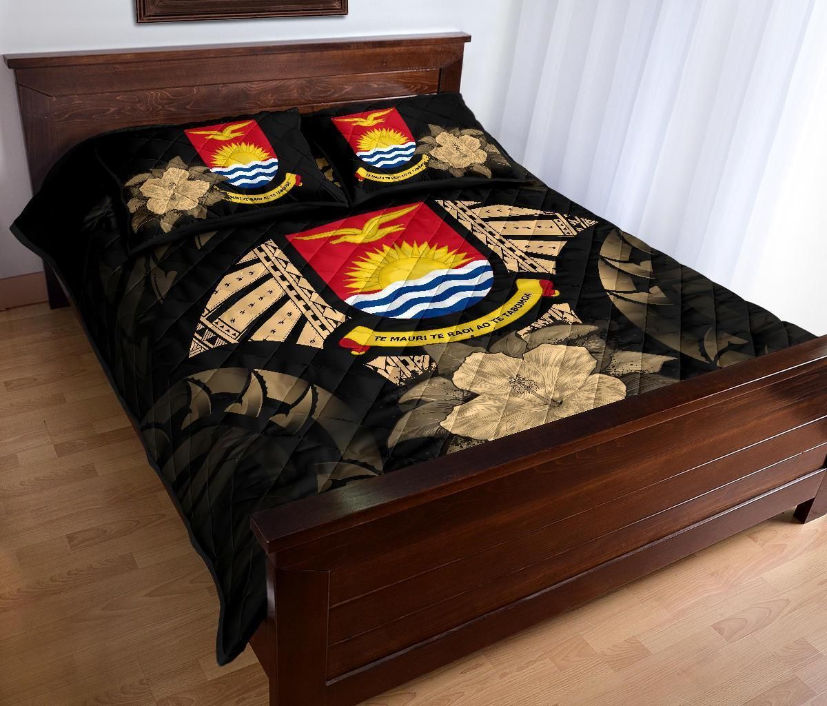 Kiribati Polynesian Quilt Bed Set Hibiscus Gold