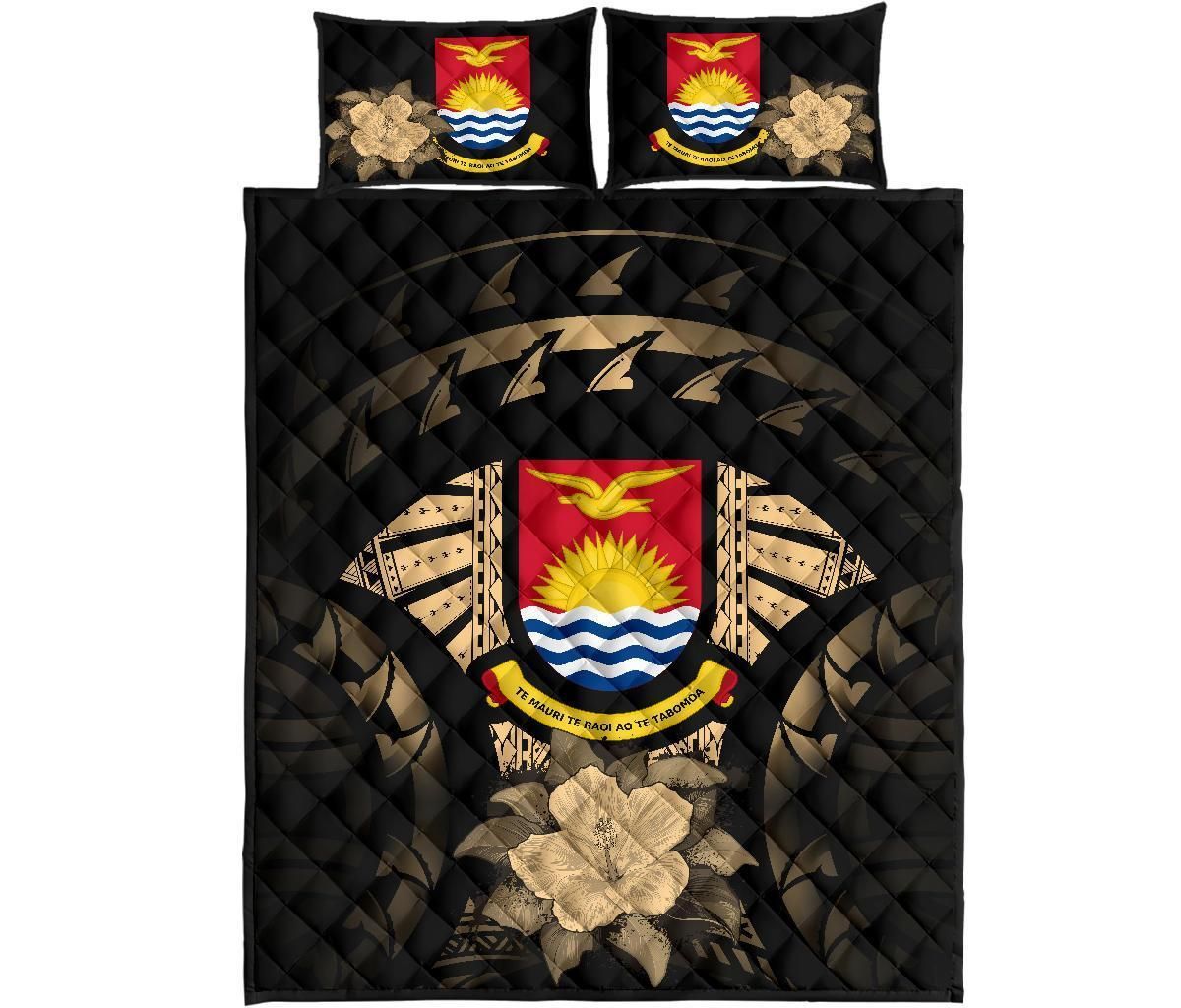 Kiribati Polynesian Quilt Bed Set Hibiscus Gold