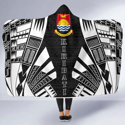 Kiribati Hooded Blanket - Polynesian Tattoo Black