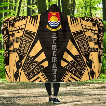 Kiribati Hooded Blanket - Polynesian Tattoo Gold