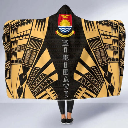 Kiribati Hooded Blanket - Polynesian Tattoo Gold