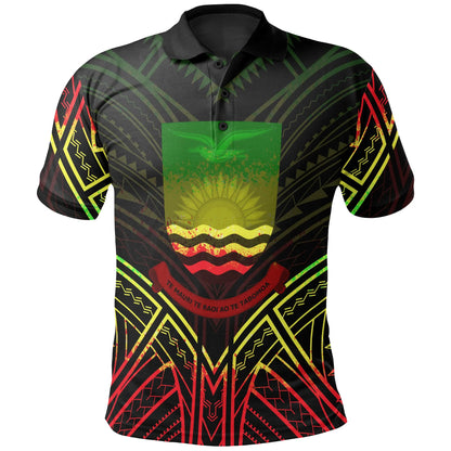 Kiribati Polo Shirt - Kiribati Seal Reggae Tribal Patterns