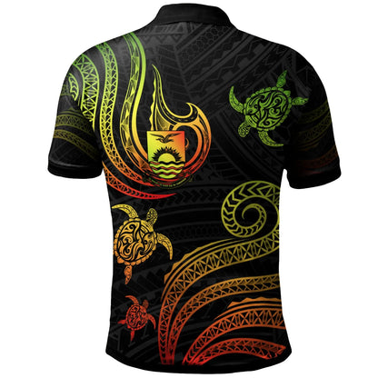 Kiribati Polo Shirt - Polynesian Turtle With Pattern Reggae