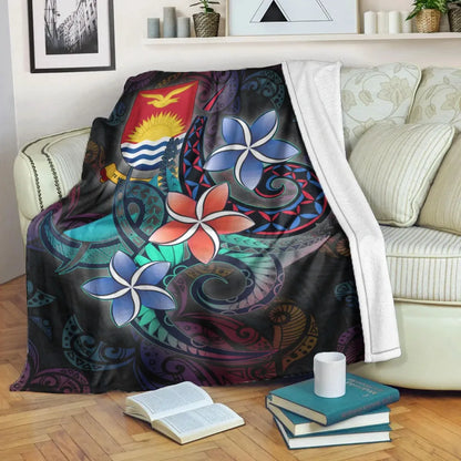 Kiribati Premium Blanket - Plumeria Flowers Style