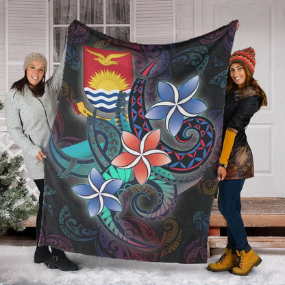 Kiribati Premium Blanket - Plumeria Flowers Style
